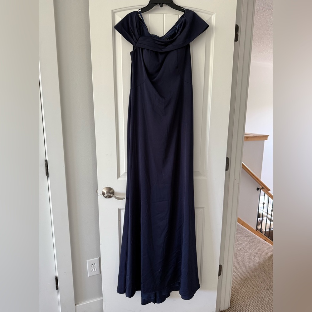 La Femme Deep Blue Maxi Dress